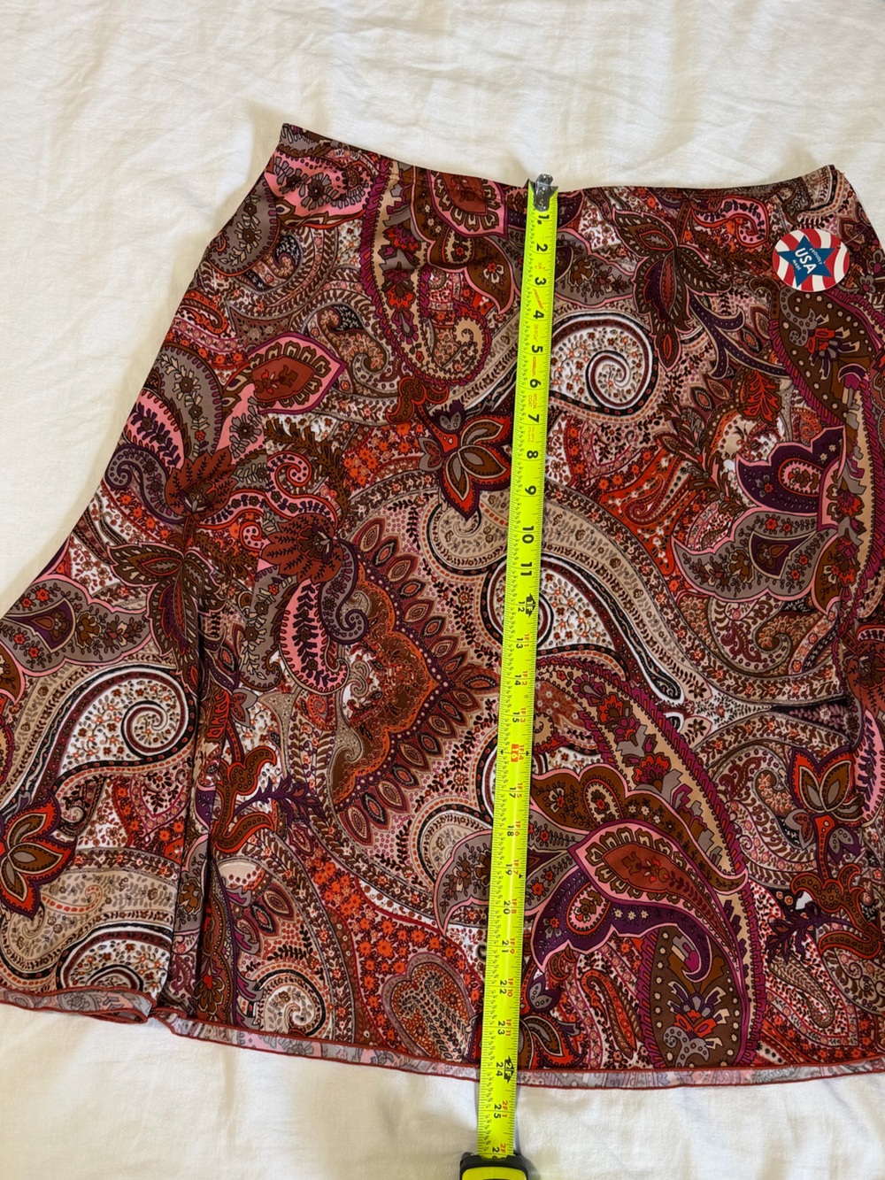 Women's Paisley Print Red Multi Skirt